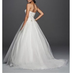 Jewel beaded tulle ball gown wedding dress